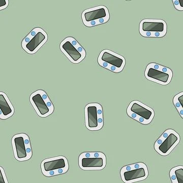 Seamless pattern eco shower timer cartoon vector Stock Illustration
