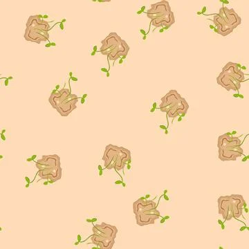 Seamless pattern ecofriendly grass seed bomb cartoon vector Stockillustratie
