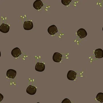 Seamless pattern ecofriendly grass seed bomb cartoon vector 스톡 일러스트