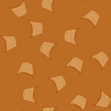 Seamless pattern ecofriendly wicker laundry basket cartoon vector Stock Illustration
