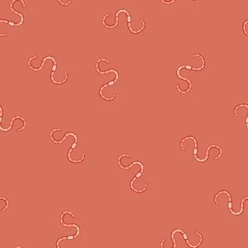 Seamless pattern ecosystem worm cartoon vector Stock Illustration