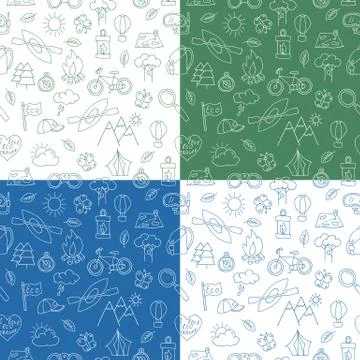 Seamless pattern with Ecotourism design elements Illustrazione stock