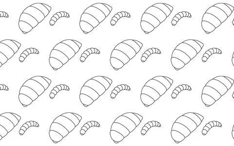 Seamless pattern of edible insects, Bee cubs and Larvae 스톡 일러스트