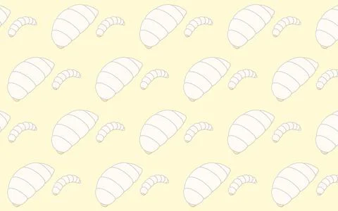 Seamless pattern of edible insects, Bee cubs and Larvae イラスト素材