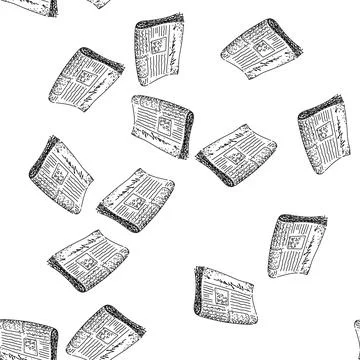 Seamless pattern editorials newspaper sketch hand drawn イラスト素材