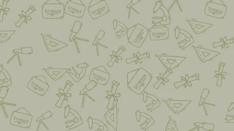 Seamless pattern of education and science outline icons Stock Footage 334517556