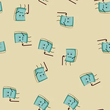 Seamless pattern education book character cartoon vector Illustrazione stock