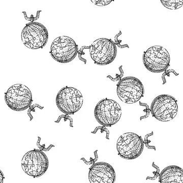 Seamless pattern Education global map globe earth illustration 库存插图