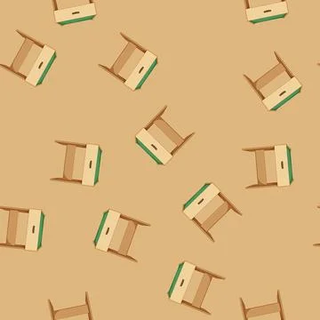 Seamless pattern education kid table cartoon vector Illustrazione stock