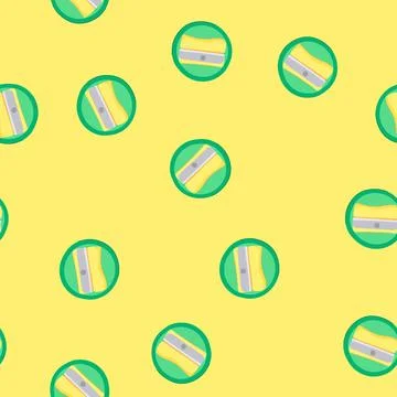 Seamless pattern education sharpener pencil cartoon vector Illustration