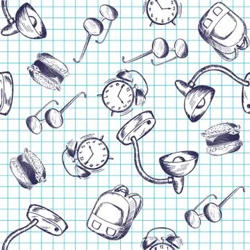 Seamless pattern with education theme 스톡 일러스트