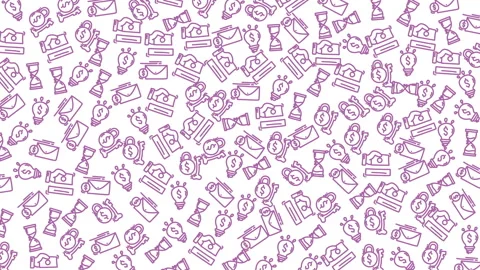 Seamless Pattern of Educational Icons in Soft Purple Color for Creative Desig Stock Footage 320816233