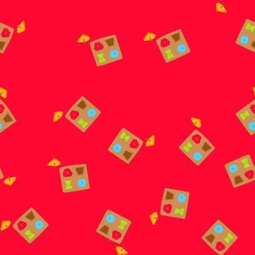 Seamless pattern educational shape sorter cartoon vector Illustrazione stock