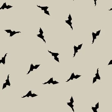 Seamless pattern eerie bat halloween cartoon vector Stock Illustration