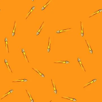 Seamless pattern effect bullet flying cartoon vector Stockillustratie