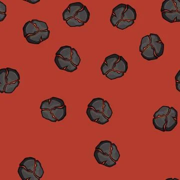 Seamless pattern effect fire ball cartoon vector Stock Illustration