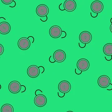 Seamless pattern efficiency charging pad wireless cartoon vector Stock Illustration