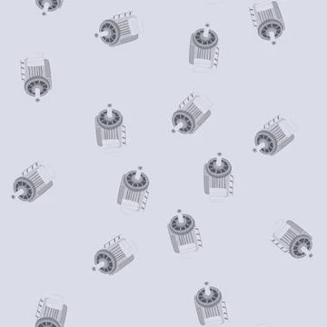 Seamless pattern efficiency electric motor cartoon vector Stock Illustration