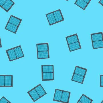 Seamless pattern efficiency solar panels cartoon vector Stock Illustration