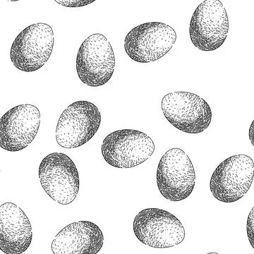 Seamless pattern egg chicken sketch hand drawn 스톡 일러스트