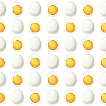 Seamless pattern egg halves front and back, background for graphic design. Stock Illustration