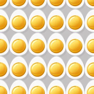 Seamless pattern egg halves, texture for graphic design. Stock-Illustration