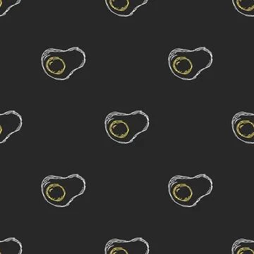 Seamless pattern with egg icons. Doodle vector eggs illustration Stock Illustration