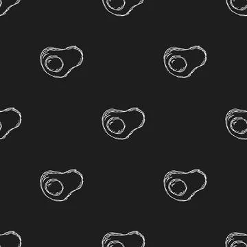 Seamless pattern with egg icons. Doodle vector eggs illustration Stock Illustration