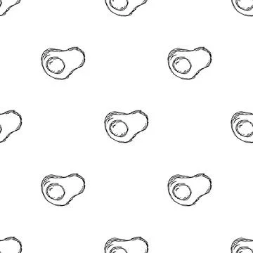 Seamless pattern with egg icons. Doodle vector eggs illustration Stock Illustration