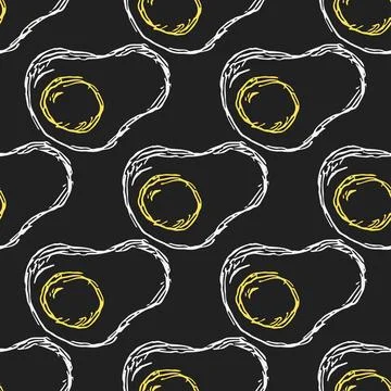 Seamless pattern with egg icons. Doodle vector eggs illustration Stock Illustration