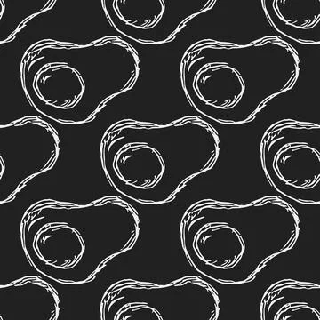Seamless pattern with egg icons. Doodle vector eggs illustration イラスト素材