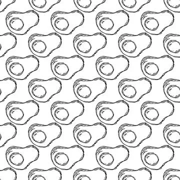 Seamless pattern with egg icons. Doodle vector eggs illustration Stock Illustration