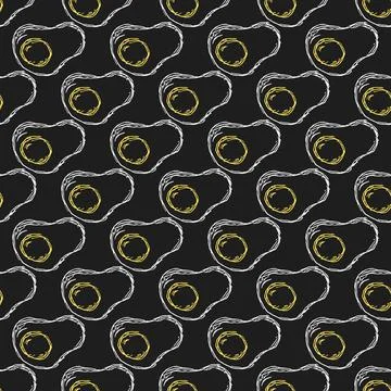 Seamless pattern with egg icons. Doodle vector eggs illustration Stock Illustration