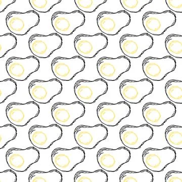 Seamless pattern with egg icons. Doodle vector eggs illustration Stock Illustration