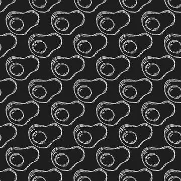 Seamless pattern with egg icons. Doodle vector eggs illustration Stock Illustration
