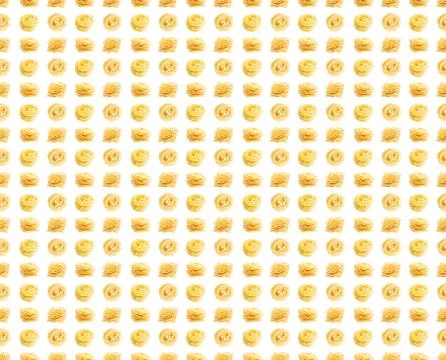 Seamless pattern. Egg pasta nest isolated on white background Stock Photos