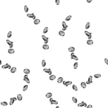 Seamless pattern eggplant cut slice aubergine sketch hand drawn Stock Illustration