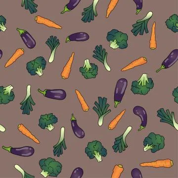 Seamless pattern with eggplant Stock Illustration
