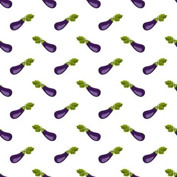 Seamless pattern with eggplant. Stock Illustration