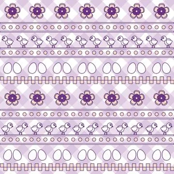 Seamless pattern with eggs and chiks Stock Illustration