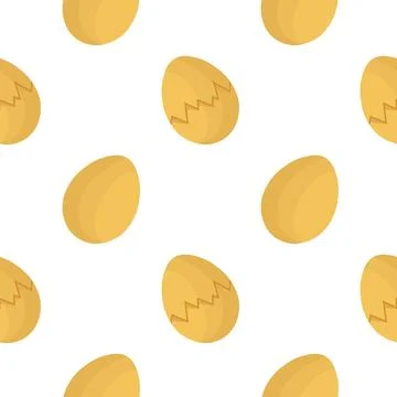Seamless pattern of eggs and cracked eggs 库存插图