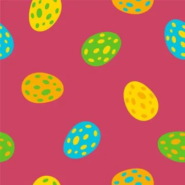 Seamless pattern with eggs. Flat style vector illustration 스톡 일러스트