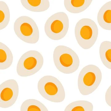 Seamless pattern of eggs. Vector illustration on a white background Stock Illustration