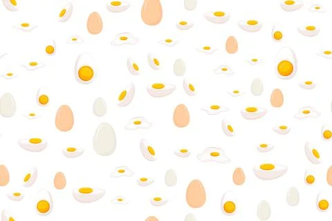 Seamless pattern with eggs on white Stock Illustration