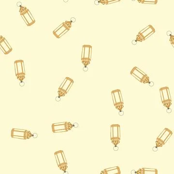 Seamless pattern eid arabic lantern cartoon vector イラスト素材