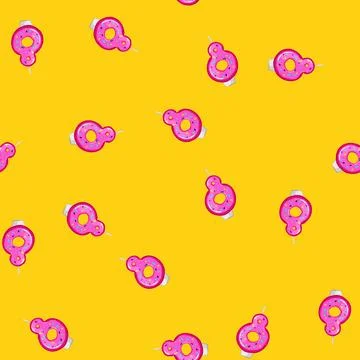 Seamless pattern eight party birthday number candle cartoon vector Stock Illustration