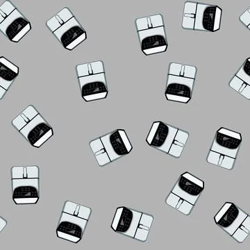 Seamless pattern electric aerogrill cooking cartoon vector Stock Illustration