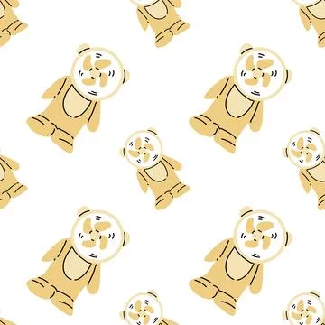 Seamless pattern with electric desk fan or hand fan Stock Illustration