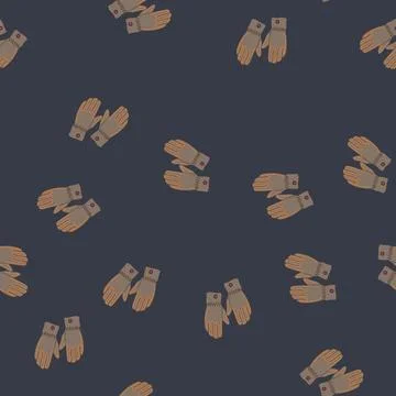 Seamless pattern electric gloves heated cartoon vector Stock Illustration