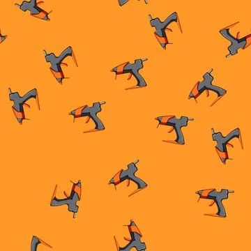 Seamless pattern electric glue gun cartoon vector Stock Illustration